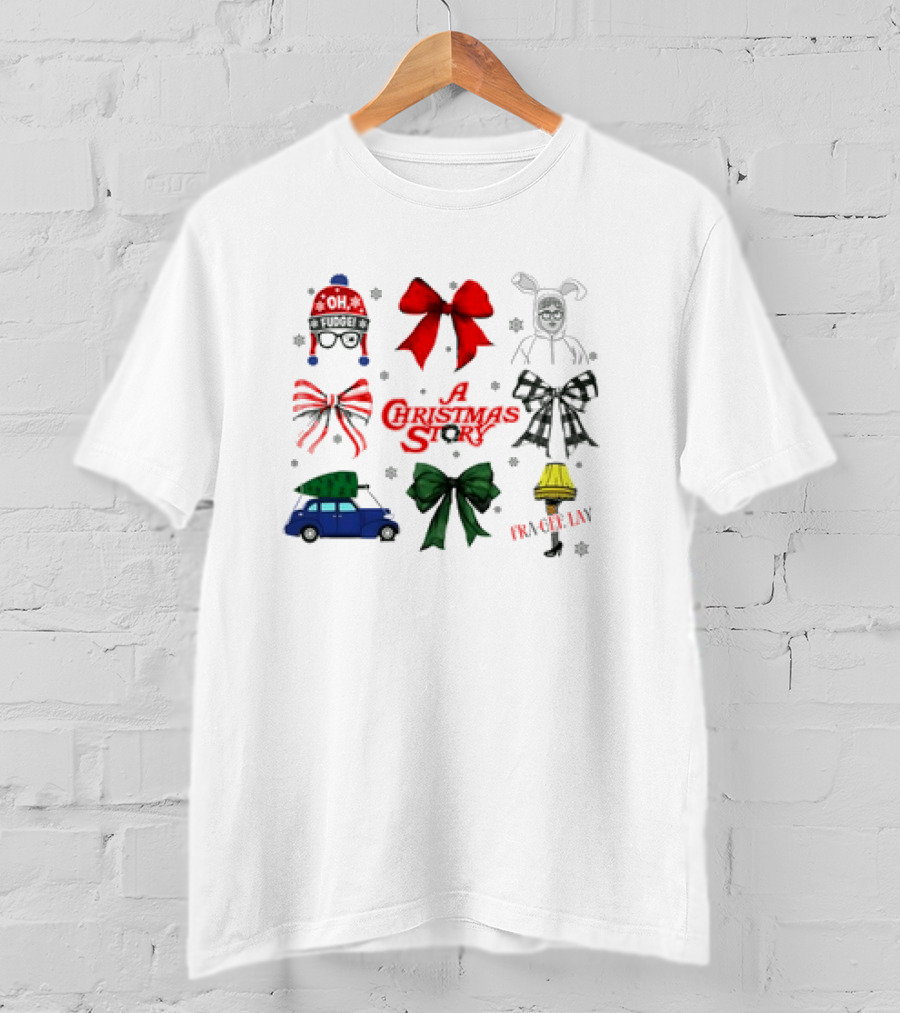 A Christmas Story Oh Fudge Fra-Gee-Lay Bunny Car Leg Lamp Bow T-Shirt