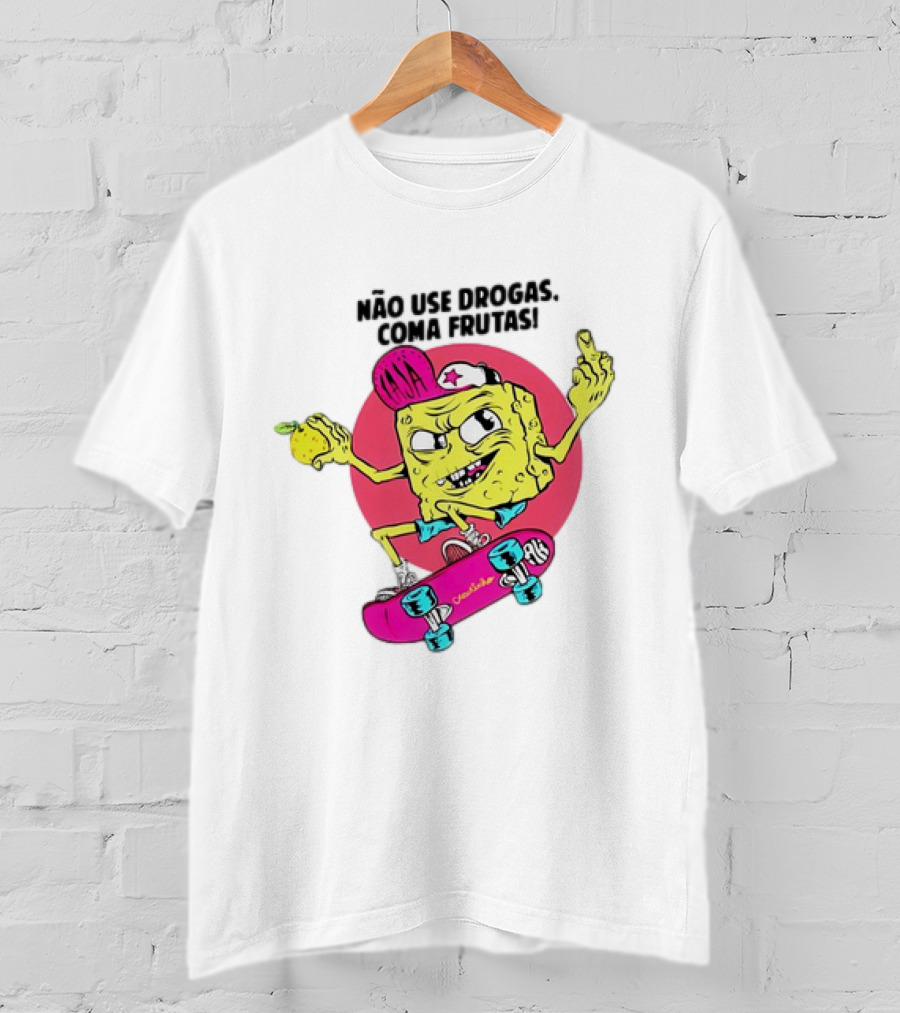 Venom Não Use Drogas Coma Frutas Skateboarding Cartoon Roswell New Mexico 1947 UFO Beam T-Shirt