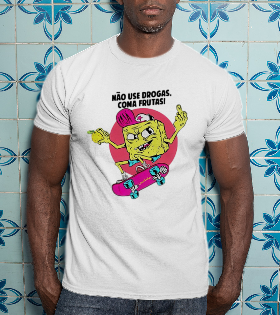 Venom Não Use Drogas Coma Frutas Skateboarding Cartoon Roswell New Mexico 1947 UFO Beam T-Shirt