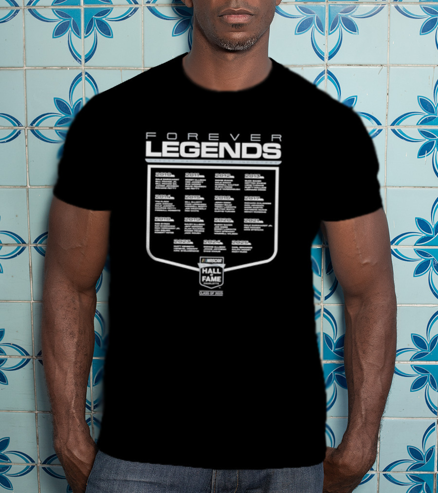 Forever Legends NASCAR 2025 Hall Of Fame Carl Edwards Ralph Moody Ricky Rudd Inductee T-Shirt
