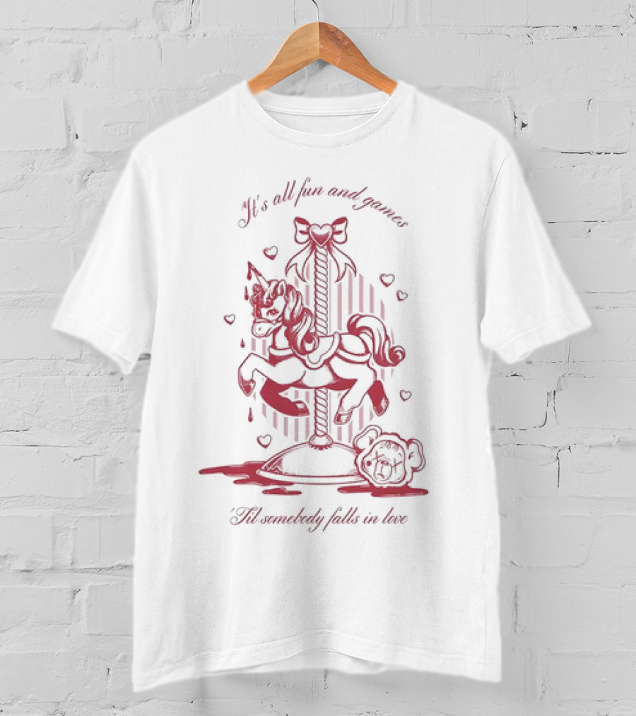 It's All Fun And Games 'Til Somebody Falls In Love Carousel Unicorn Melanie Martinez T-Shirt