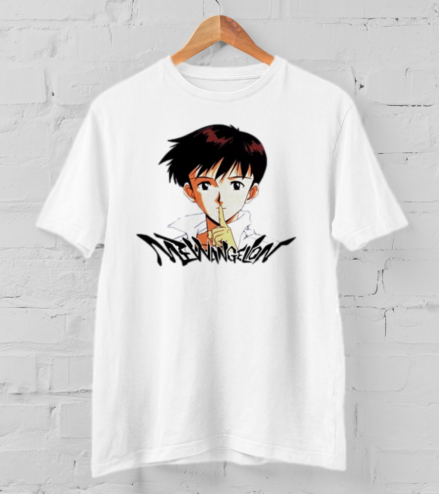 Mewangelion Ikari Shinji Anime Cartoon Evangelion Crossover T-Shirt