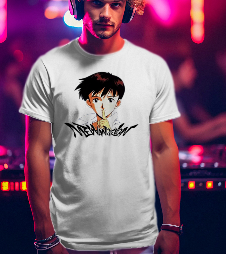 Mewangelion Ikari Shinji Anime Cartoon Evangelion Crossover T-Shirt