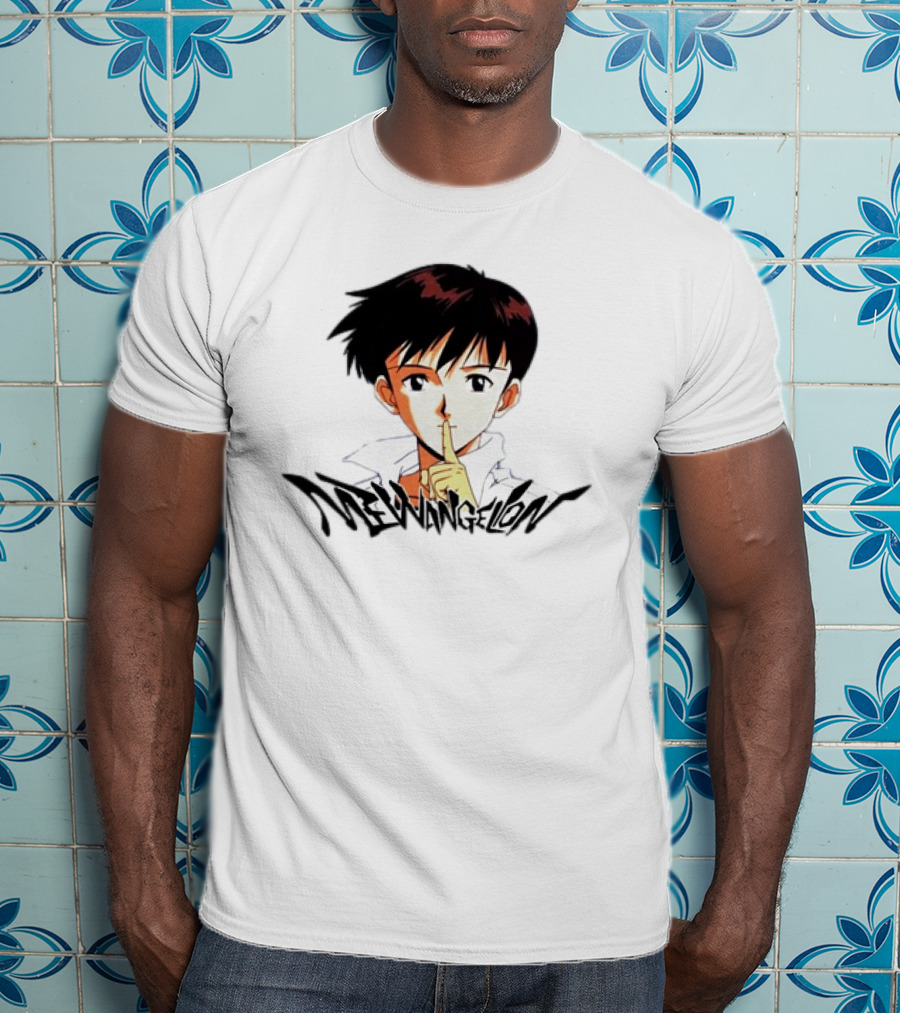 Mewangelion Ikari Shinji Anime Cartoon Evangelion Crossover T-Shirt