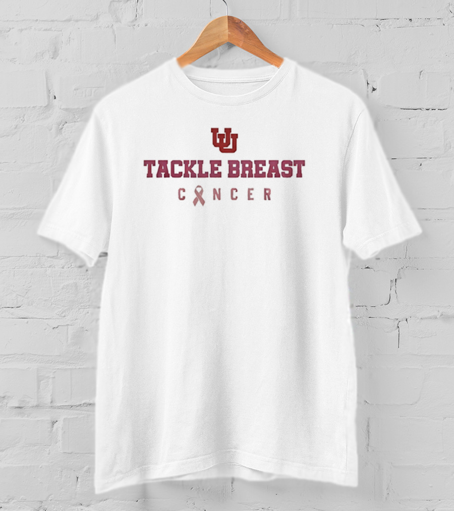 Utah U Tackle Breast Cancer Pink Ribbon Awareness T-Shirt