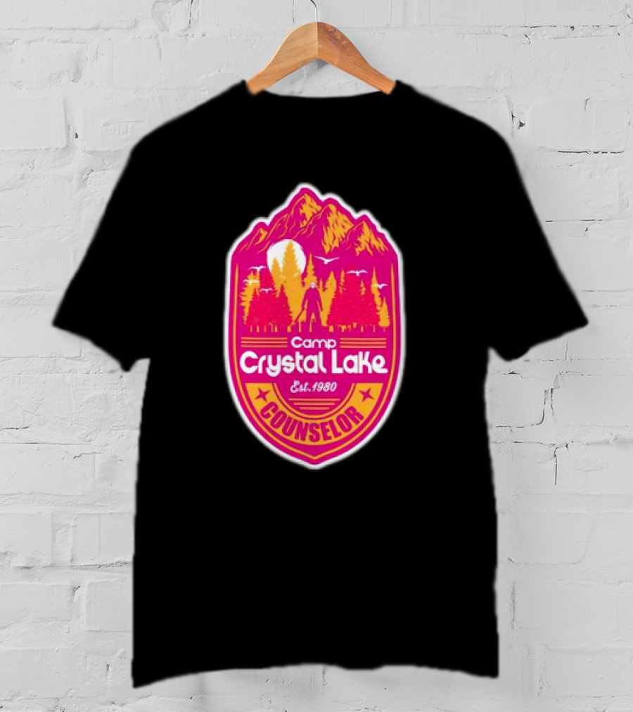 Camp Crystal Lake Counselor Est 1980 Vintage Badge T-Shirt