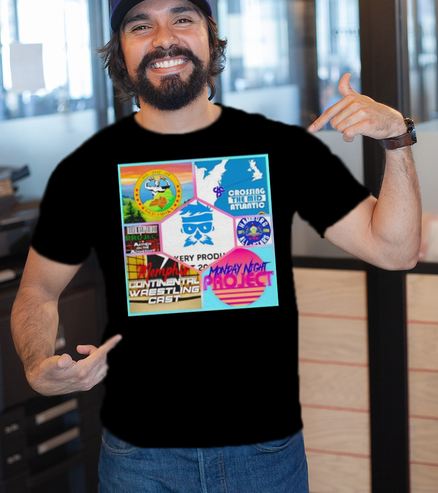 Memphis Continental Wrestling Cast Monday Night Project Crossing The Mid Atlantic T-Shirt