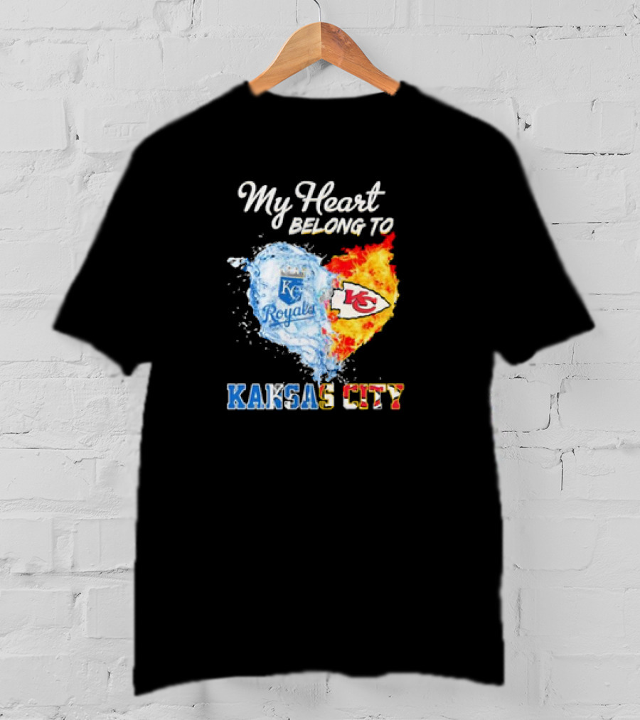 My Heart Belong To Kansas City Royals KC Chiefs Kansas City T-Shirt
