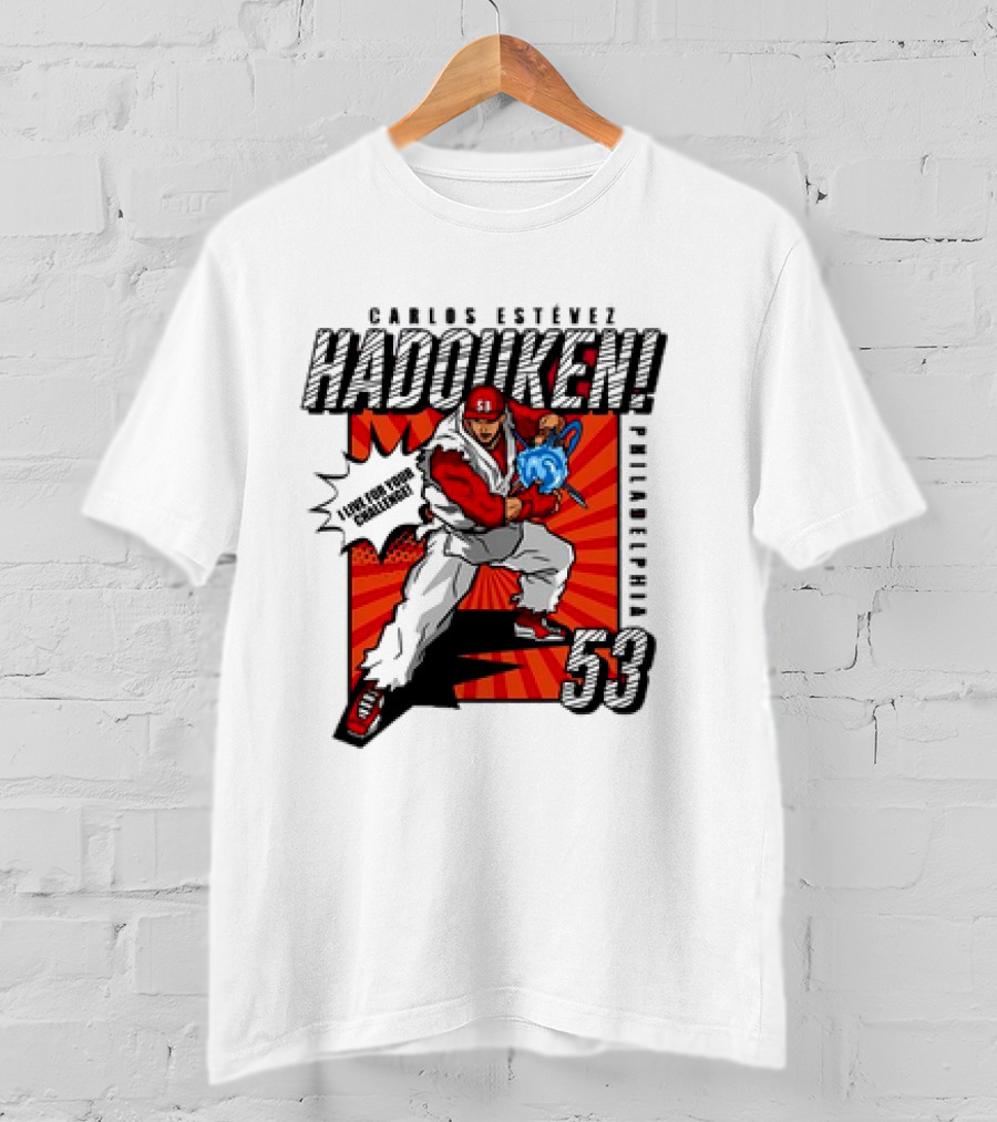 Carlos Estévez HADOUKEN Philadelphia 53 Fighter Explosion T-Shirt