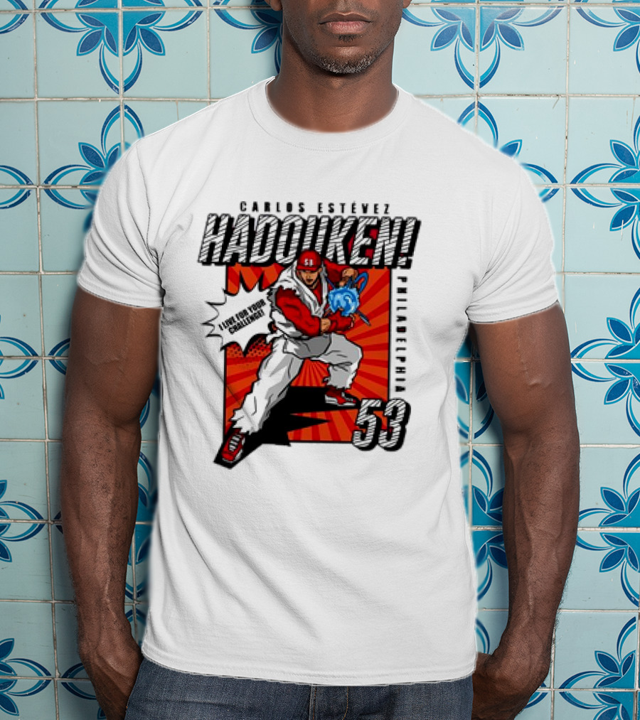 Carlos Estévez HADOUKEN Philadelphia 53 Fighter Explosion T-Shirt