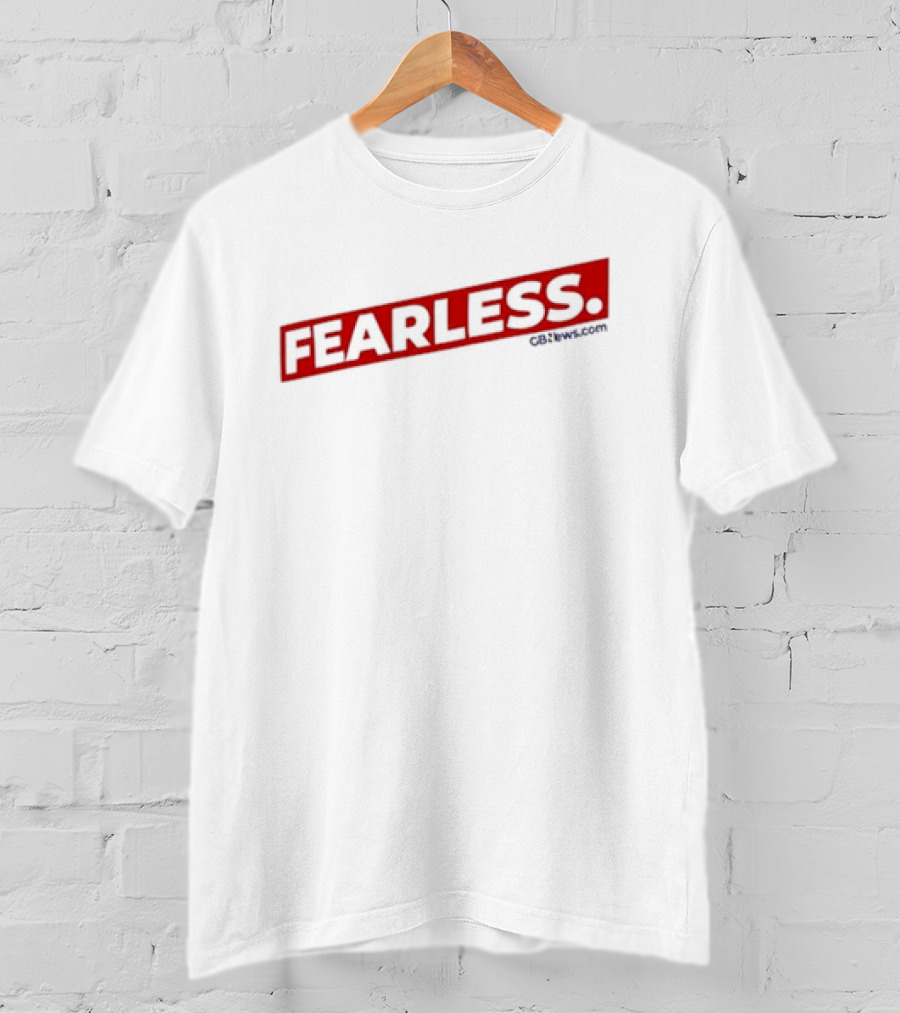 Fearless GBnews.com Bold Red Text T-Shirt