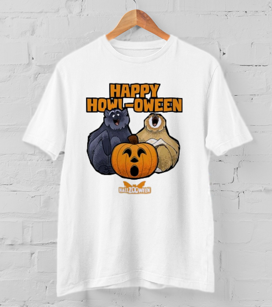 Happy Howl-oween Gibbons HallZOoween Pumpkin T-Shirt