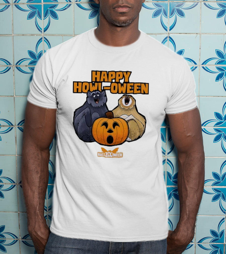 Happy Howl-oween Gibbons HallZOoween Pumpkin T-Shirt