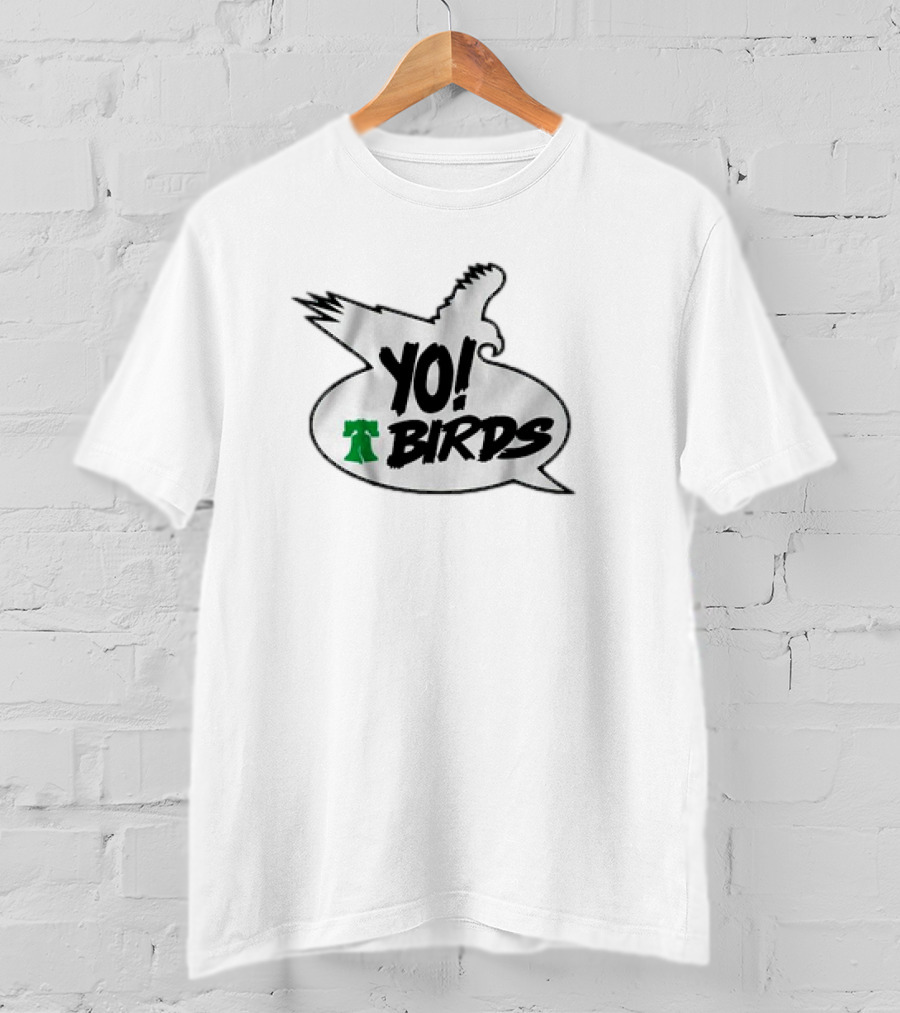 Philadelphia Eagles Yo Birds Liberty Bell Speech Bubble T-Shirt