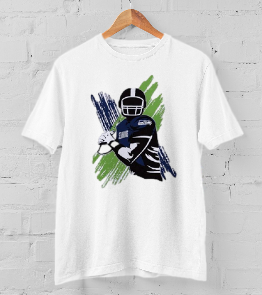 Seattle Seahawks Starter Player X Blue Green Football T-Shirt