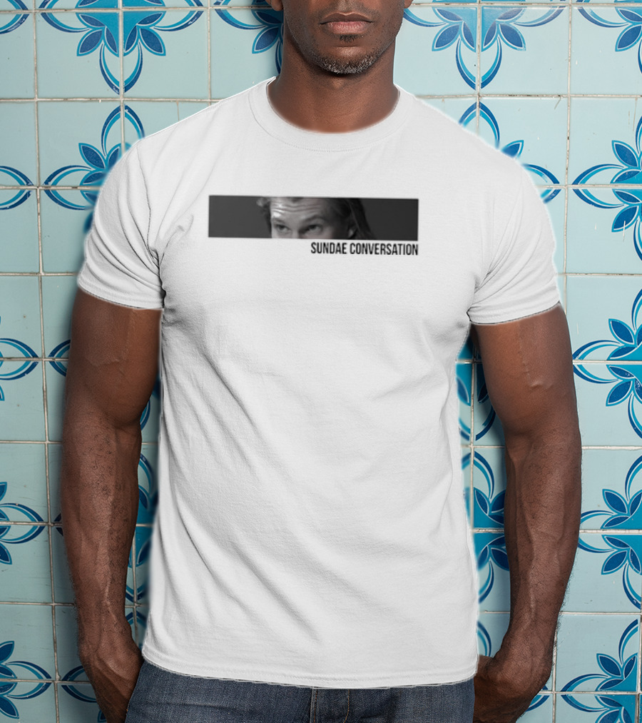 Sundae Conversation Eyes Peeking Expression T-Shirt