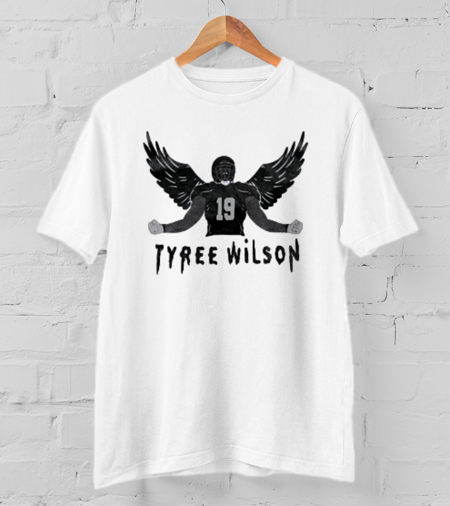 Tyree Wilson 19 Las Vegas Raiders Winged Football Player T-Shirt