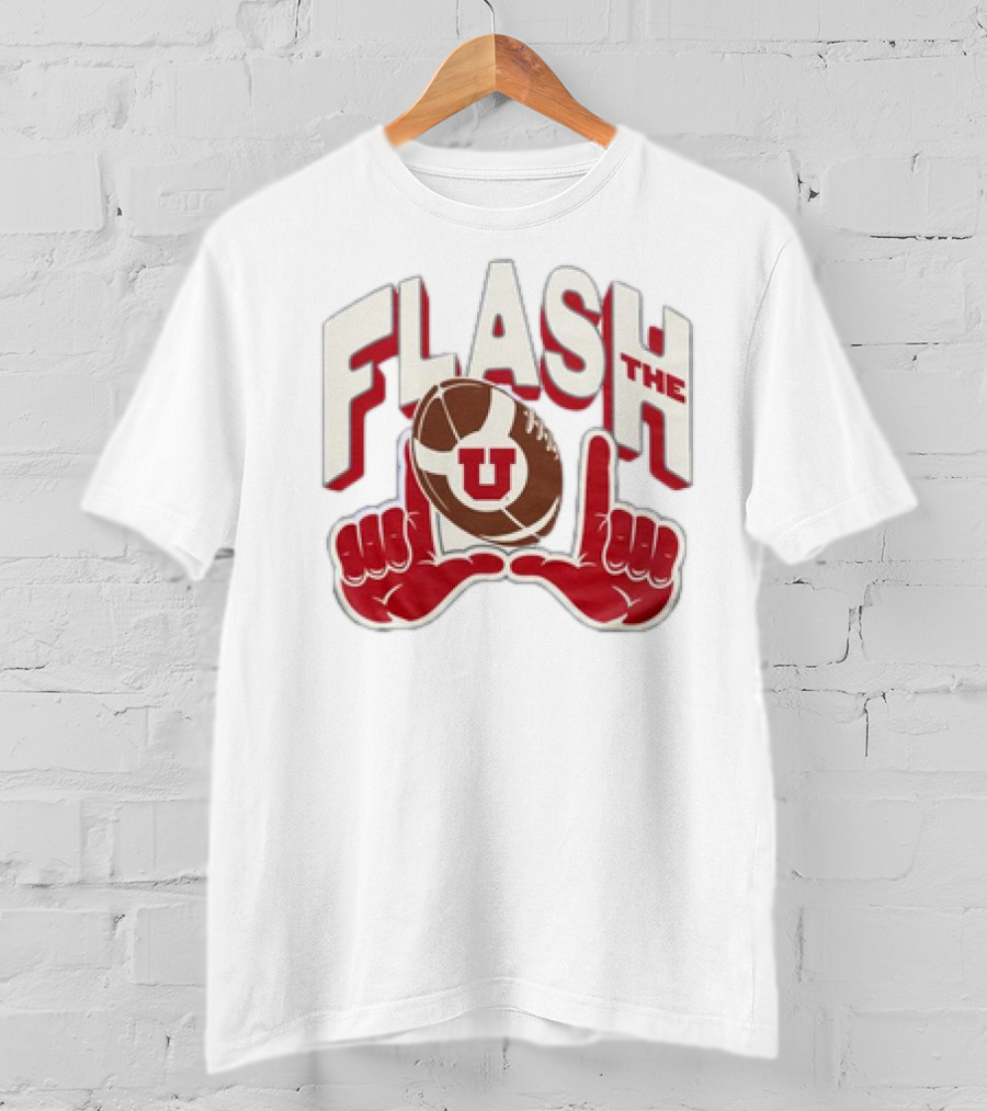 Utah Utes Flash The U Football Logo With Red Hand Gesture T-Shirt