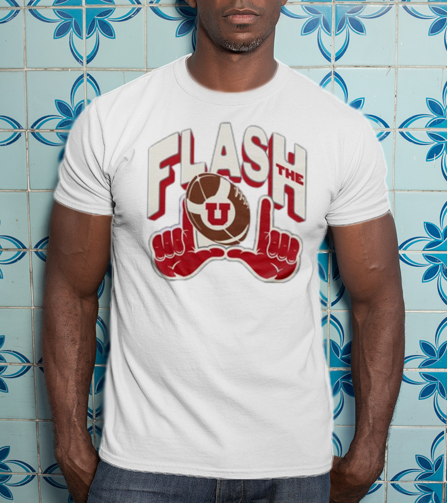 Utah Utes Flash The U Football Logo With Red Hand Gesture T-Shirt