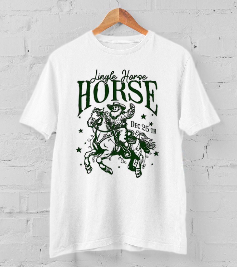 Jingle Horse Howdy Santa Rodeo Dec 25th Christmas T-Shirt