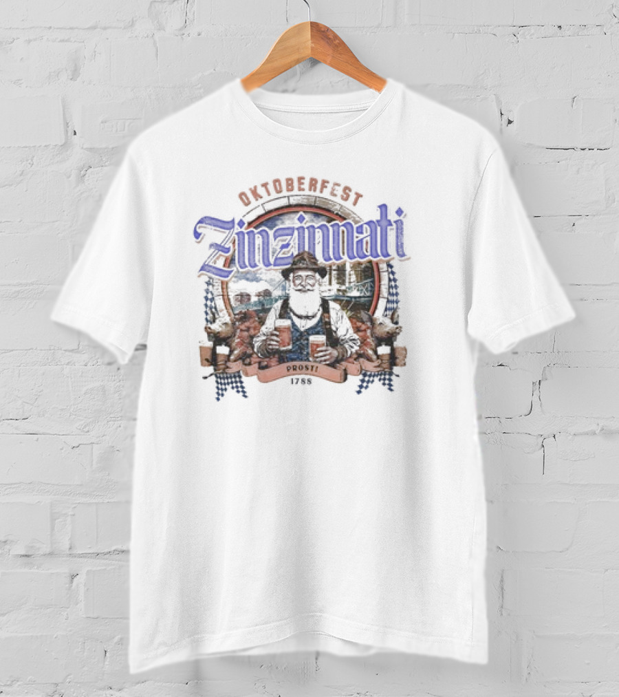 Oktoberfest Zinzinnati Prost 1788 Vintage Barrel Seal Cincinnati T-Shirt