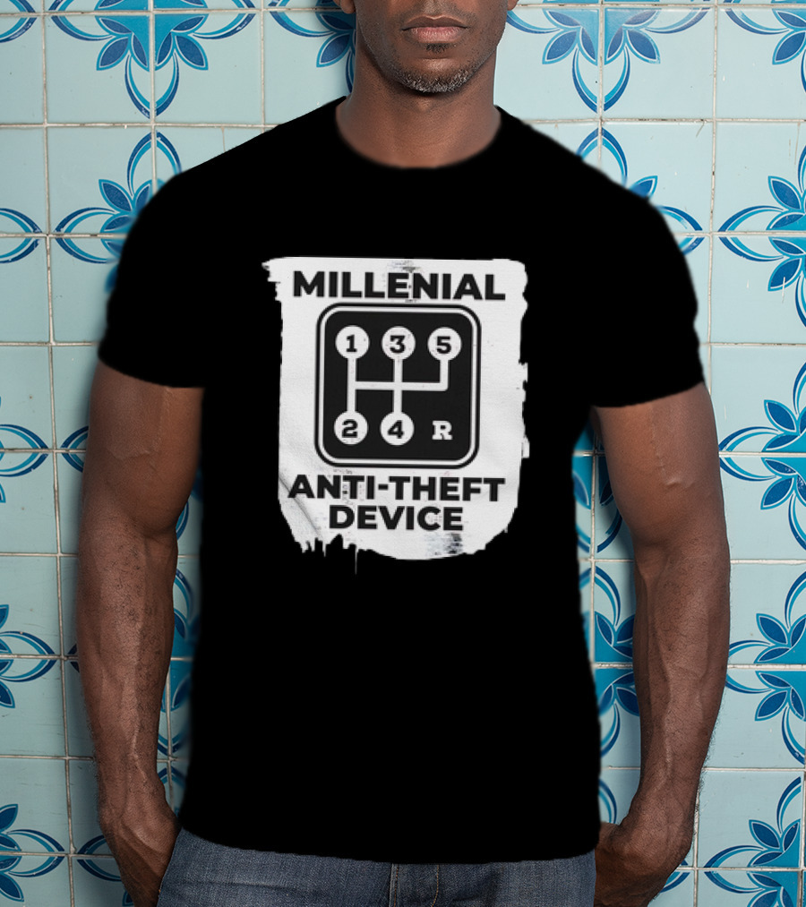Millenial Anti-Theft Device Manual Gear Shift T-Shirt