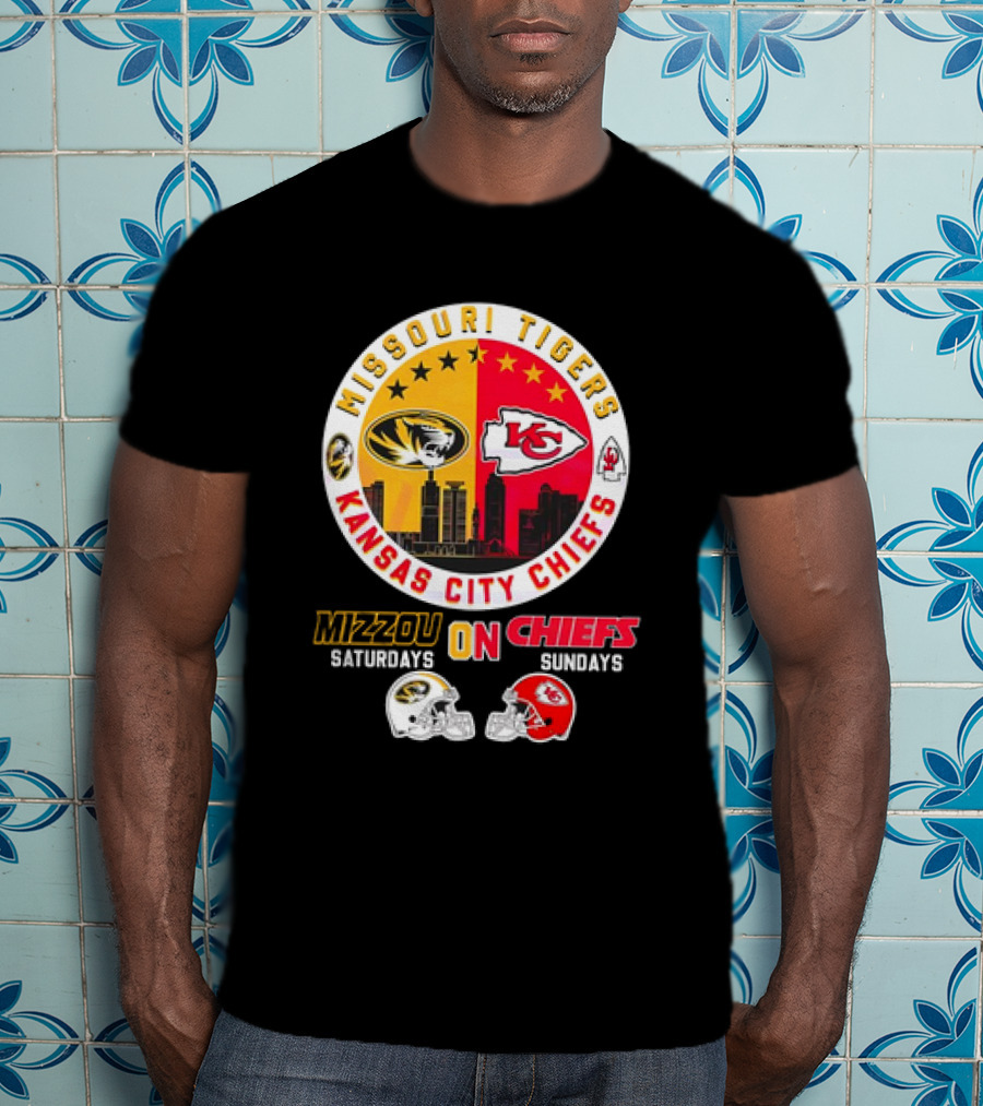 Missouri Tigers Mizzou Saturdays Kansas City Chiefs Sundays T-Shirt