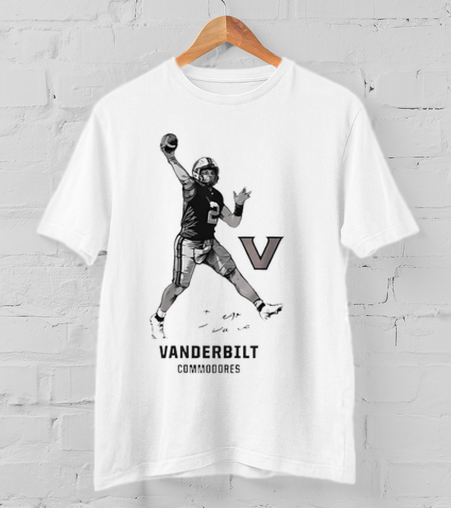 Vanderbilt Commodores Football Player Throwing Pose T-Shirt
