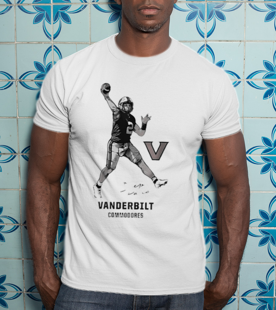 Vanderbilt Commodores Football Player Throwing Pose T-Shirt