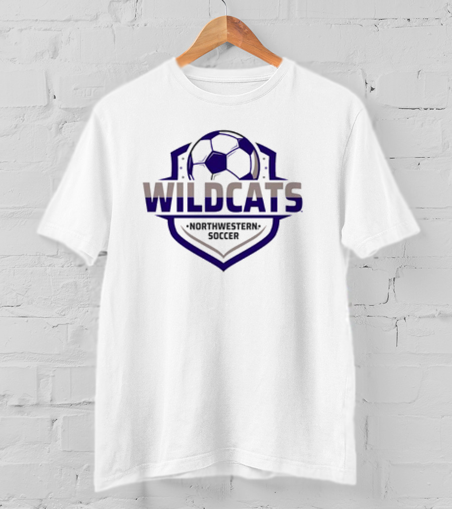 Wildcats Northwestern Soccer Shield Logo BOGO T-Shirt