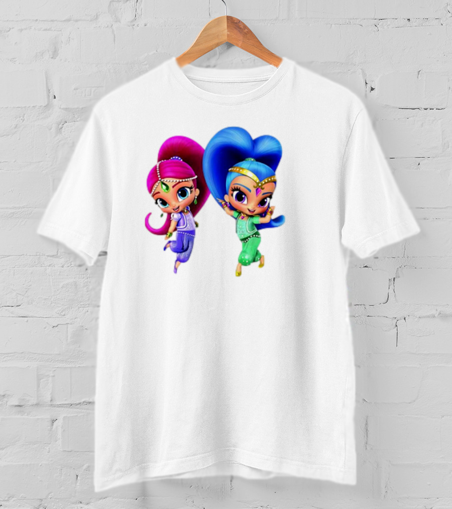 Shimmer And Shine Cartoon Girl Friend Duo With Vibrant Colors T-Shirt