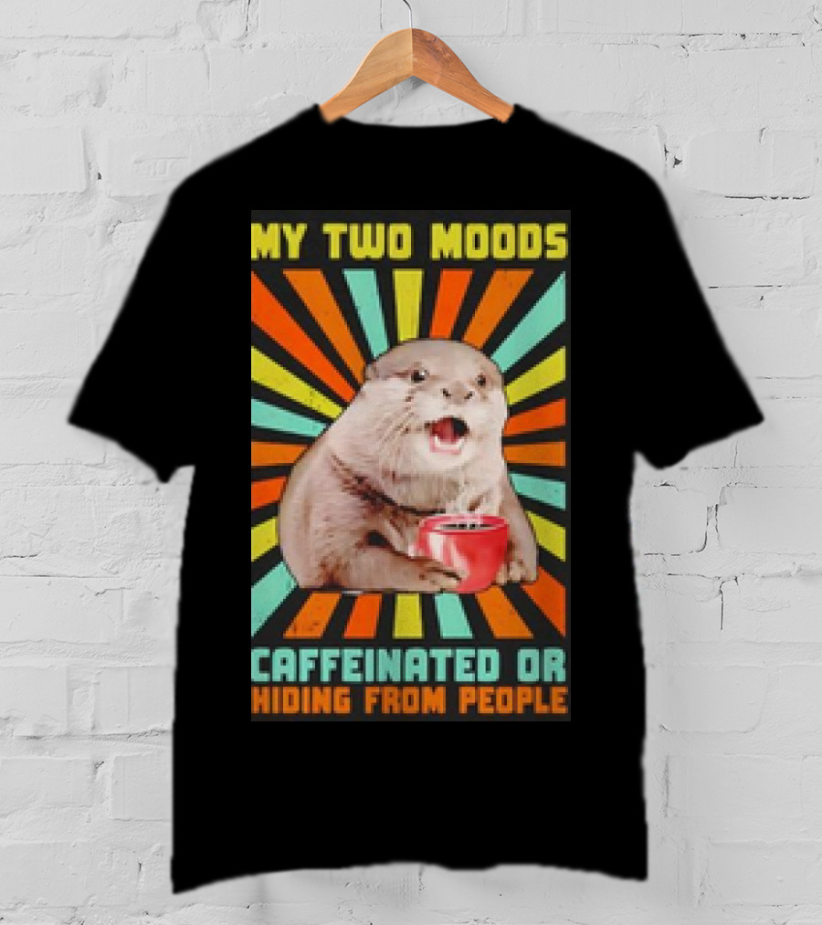 My Two Moods Caffeinated Or Hiding From People Retro T-Shirt