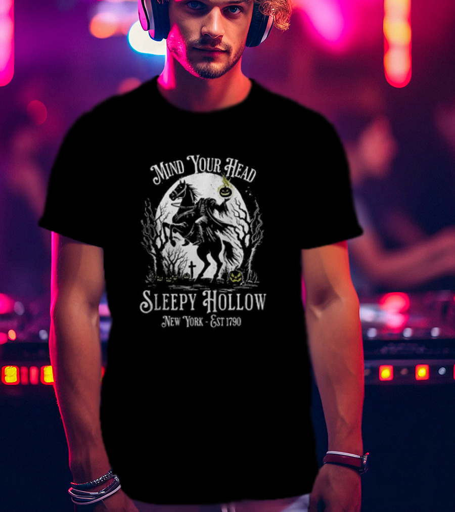Mind Your Head Sleepy Hollow Headless Horseman New York Est 1790 Vintage T-Shirt