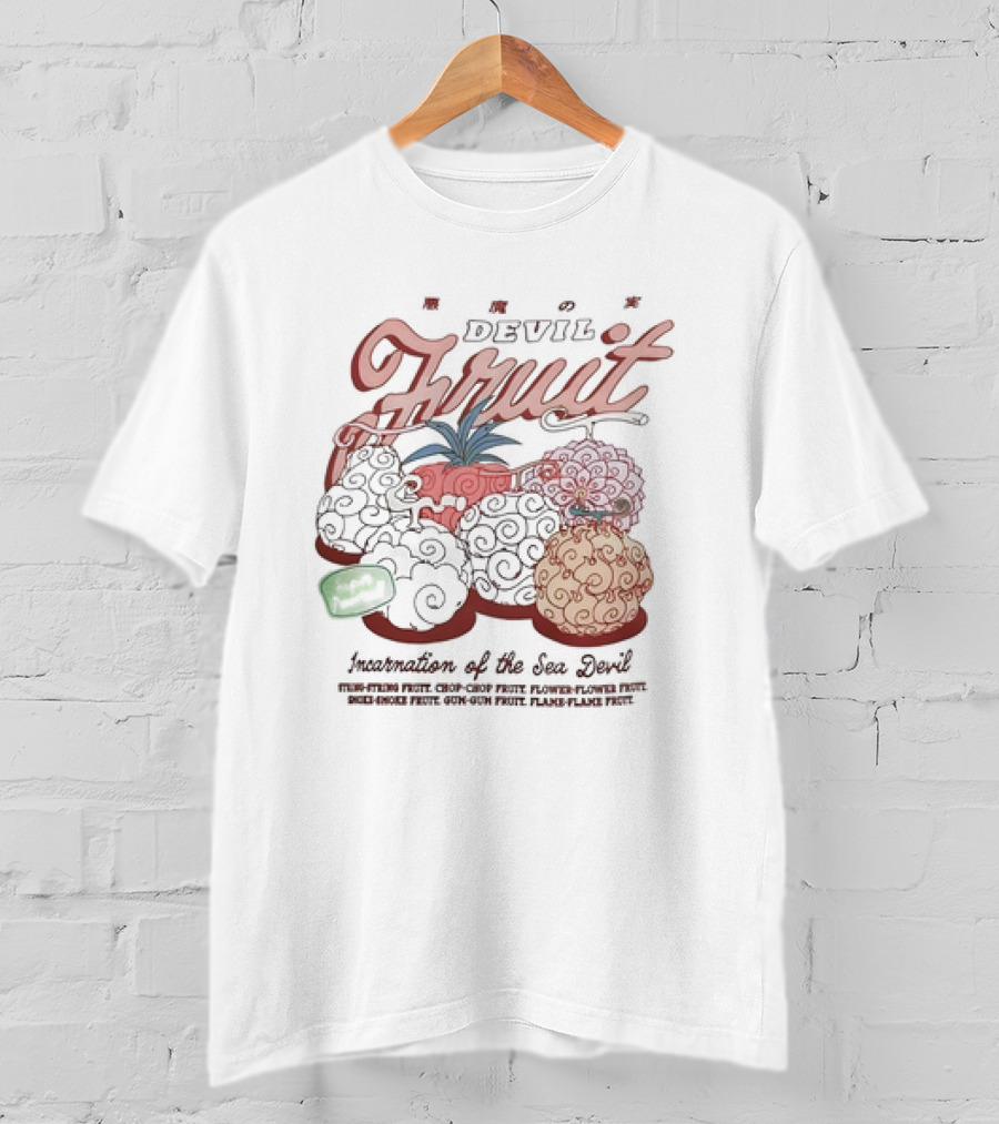 Devil Fruit Incarnation Of The Sea Devil Gum-Gum Chop-Chop Flame-Flame T-Shirt