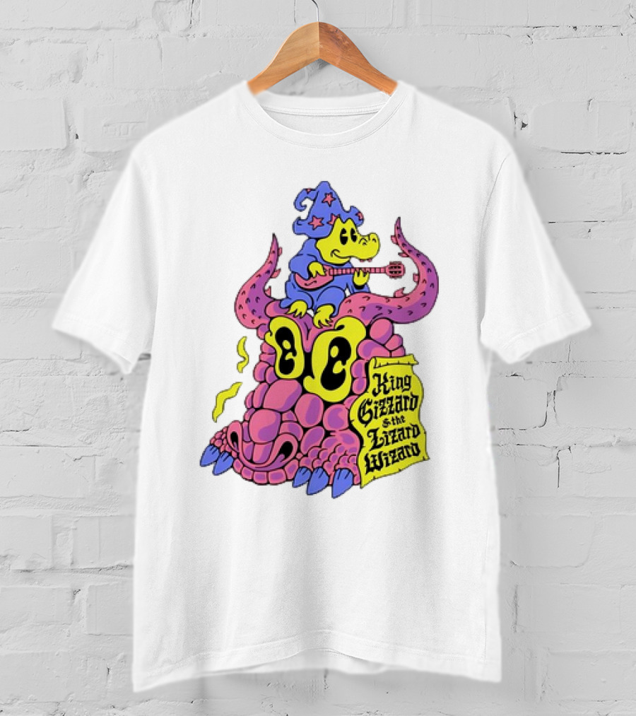 King Gizzard And The Lizard Wizard Gator Wizard Playing Guitar On Monster Head T-Shirt