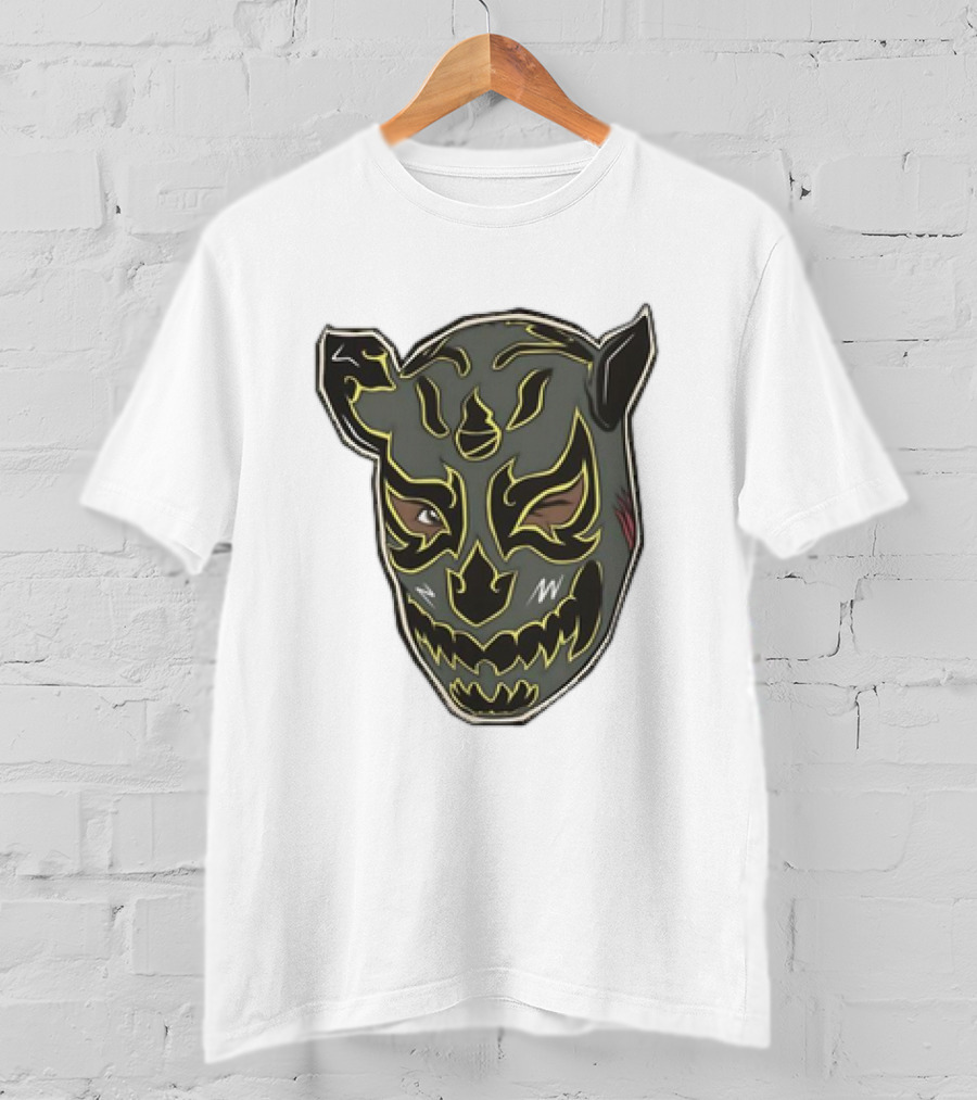 Luchador Black Mask With Grey And Yellow AEW T-Shirt
