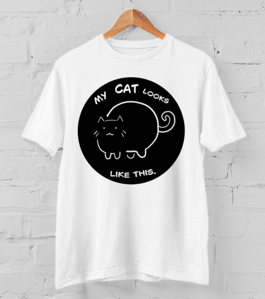 My Cat Looks Like This Adorable Cartoon Kitty Drawing T-Shirt