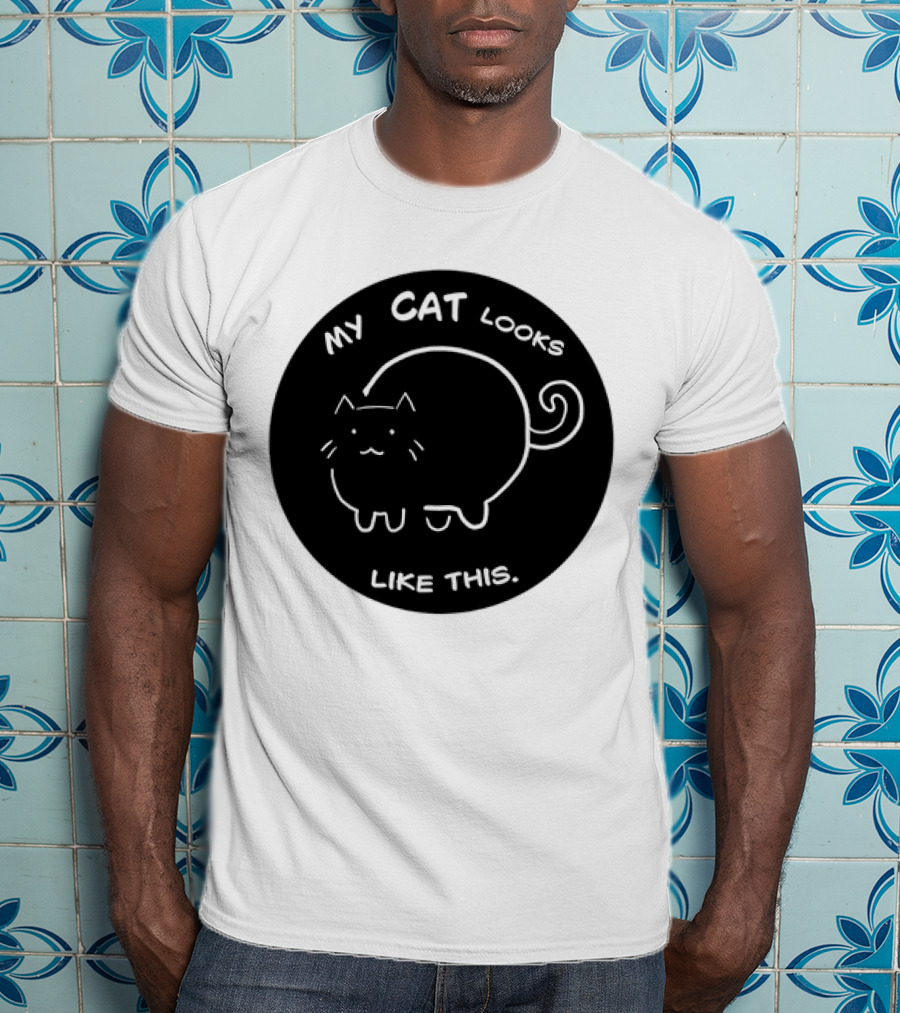 My Cat Looks Like This Adorable Cartoon Kitty Drawing T-Shirt