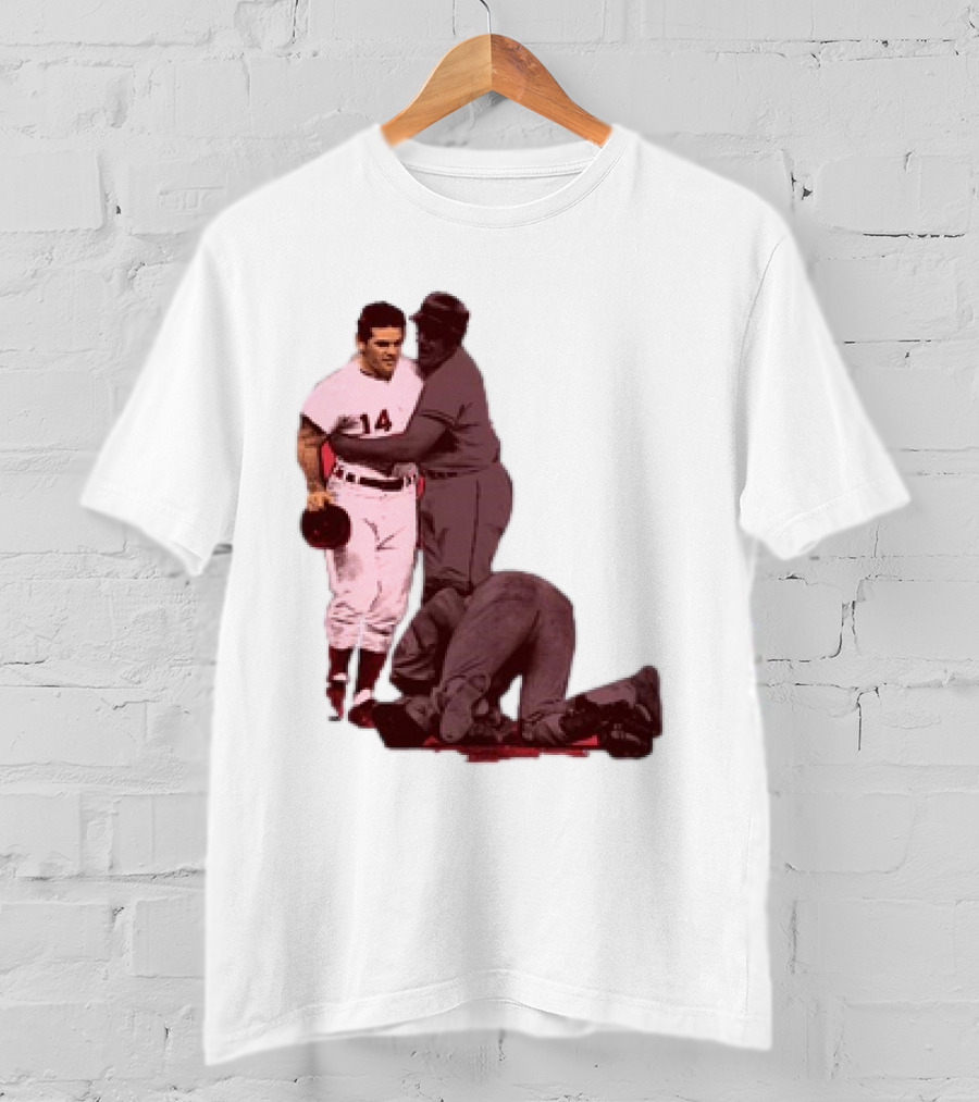 Pete Rose Levels Ray Fosse Baseball Collision Moment T-Shirt
