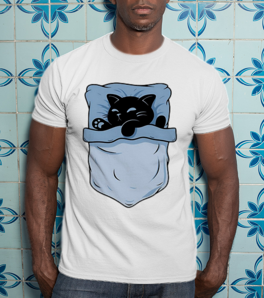 Pocket Nap Sleeping Cat Cuteness Cozy In Your Pocket T-Shirt