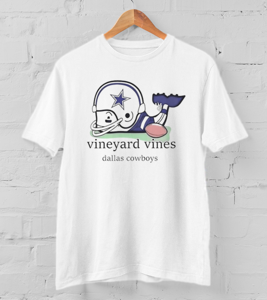 Vineyard Vines Dallas Cowboys Football Helmet Whale T-Shirt