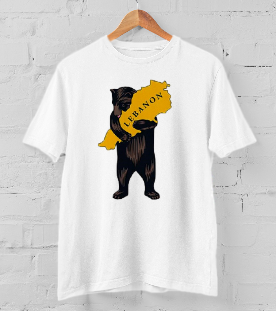 Bear Hugging Lebanon Map T-Shirt
