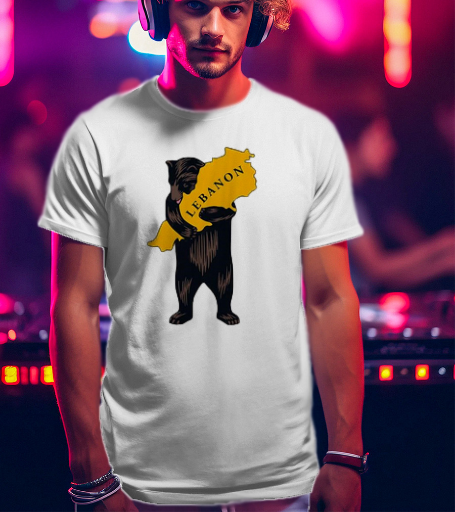 Bear Hugging Lebanon Map T-Shirt