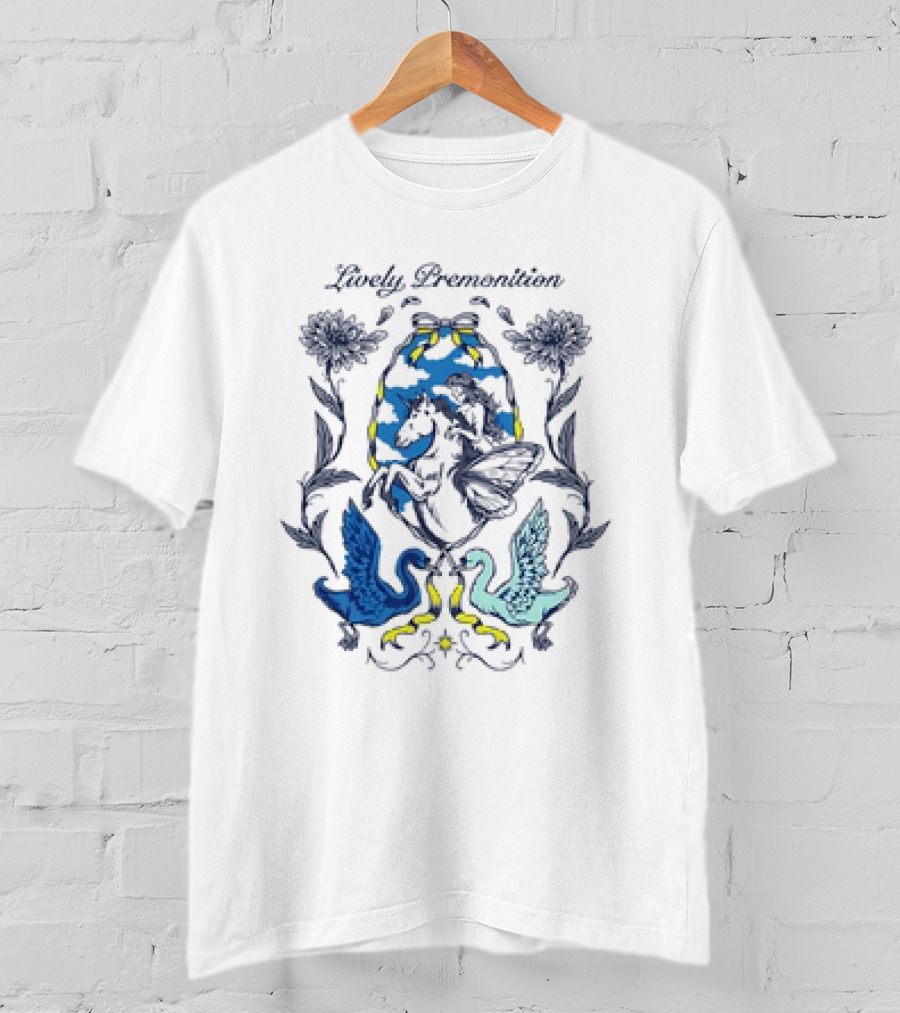 Lively Premonition Unicorn Fairy With Floral Swans T-Shirt