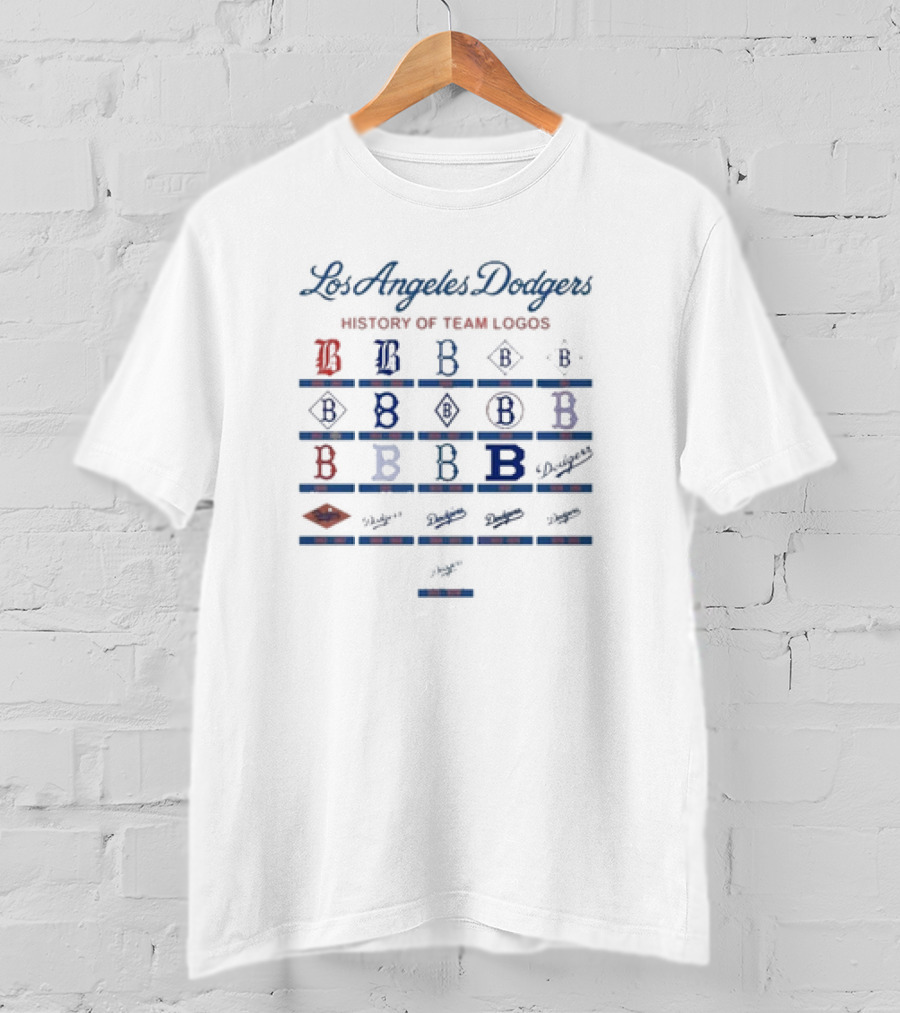Los Angeles Dodgers Evolution Of Team Branding T-Shirt