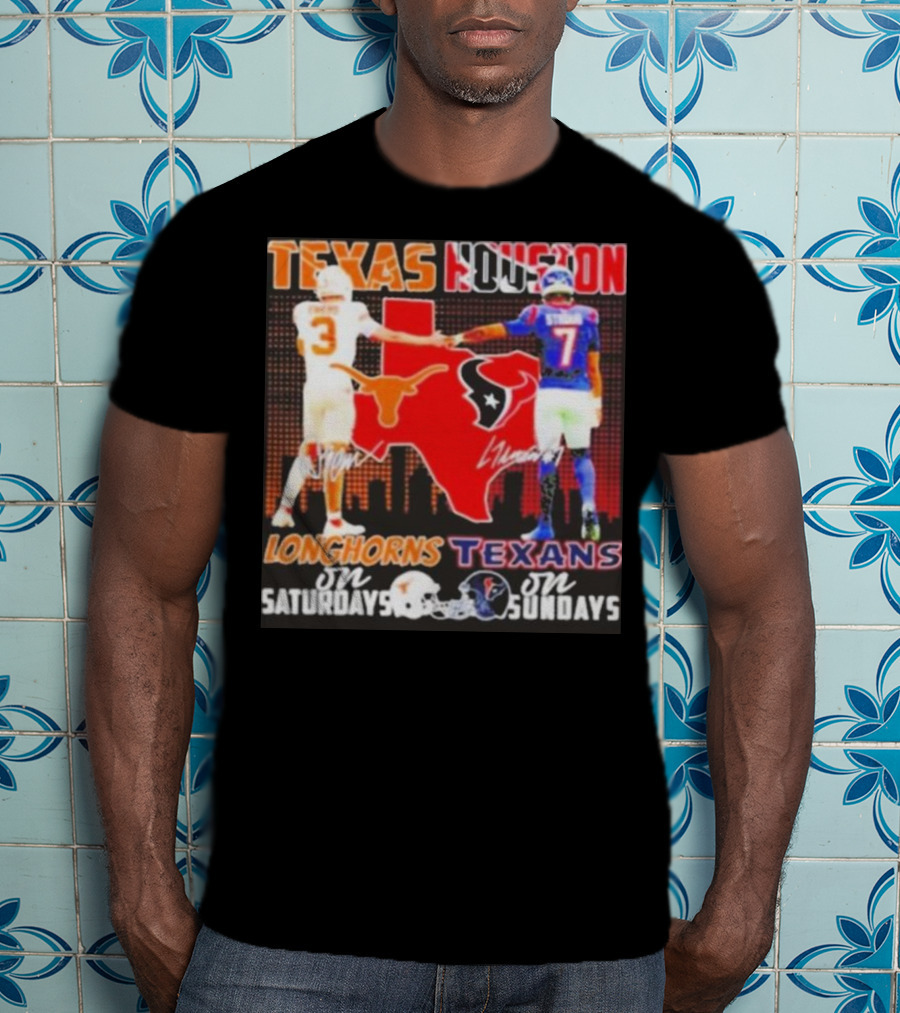 Texas Longhorns Longhorns On Saturdays Texans On Sundays T-Shirt