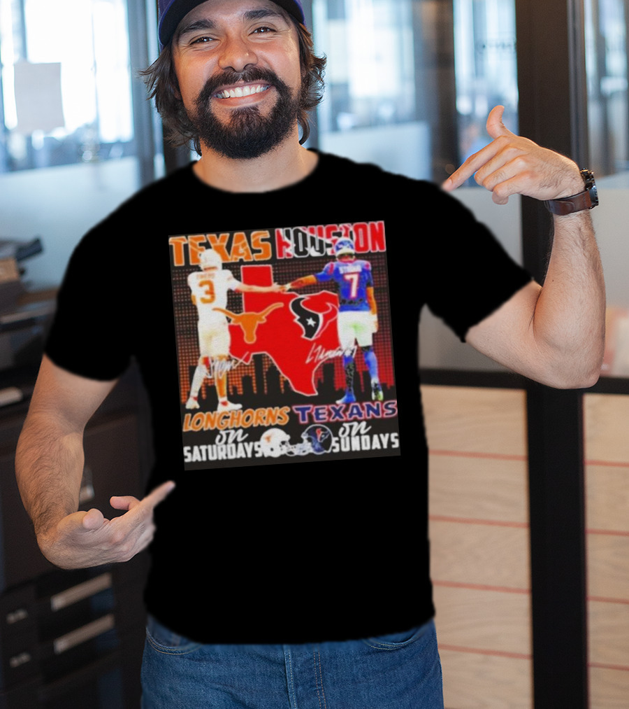 Texas Longhorns Longhorns On Saturdays Texans On Sundays T-Shirt
