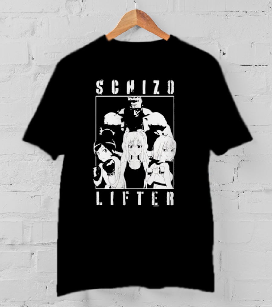 Schizo Lifter Anime Characters Boxing Gym Fitness T-Shirt