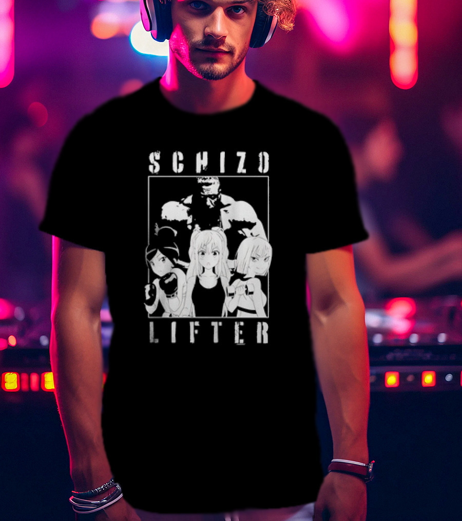 Schizo Lifter Anime Characters Boxing Gym Fitness T-Shirt