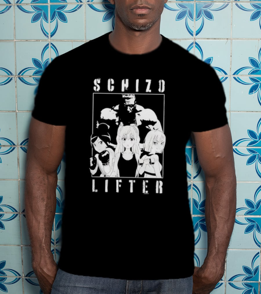 Schizo Lifter Anime Characters Boxing Gym Fitness T-Shirt